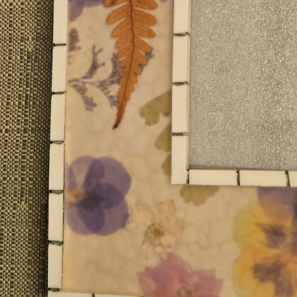 Secret Garden Frame 8.5 x 7" Resin Flower Butterflies Tile 5x3" Inset EUC‎ Table - Picture 6 of 10
